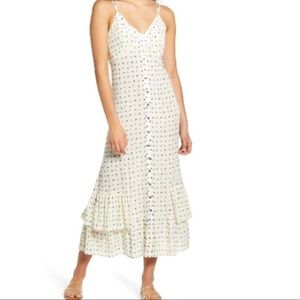 Button front sleeveless midi dress